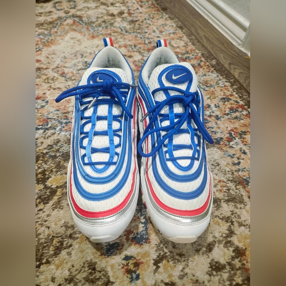 Nike Blue and Red Air Max 97 Sneakers